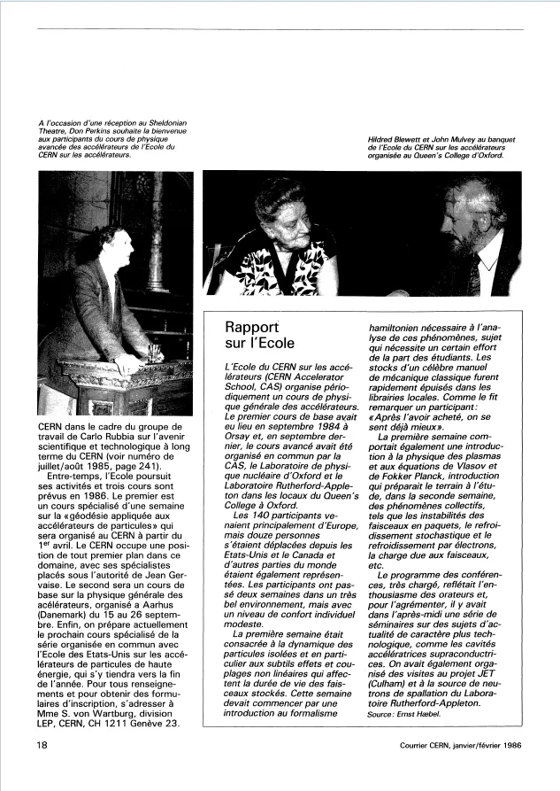 Courrier CERN Volume 26, N° 1, Janvier-Février 1986 - https://repository.cern/records/mxp30-vkx22